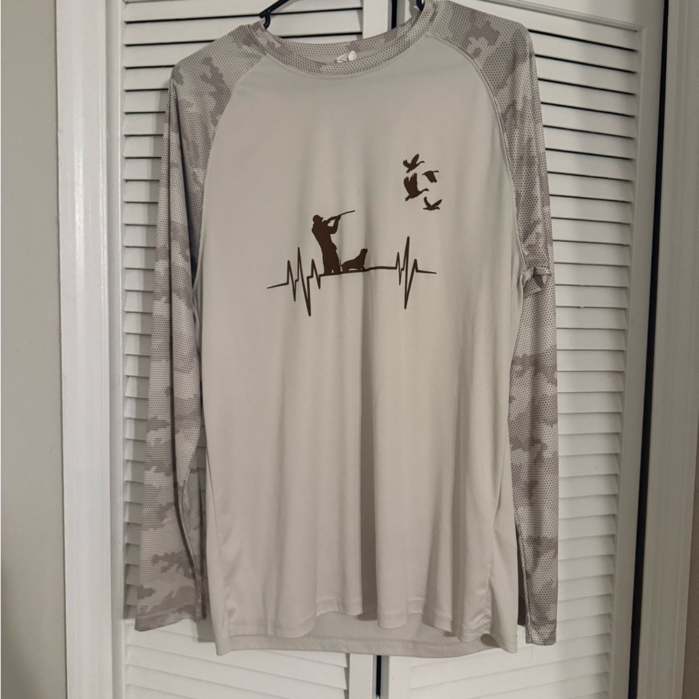 Men's Camo Sleeve Duck Hunting Fishing Shirt